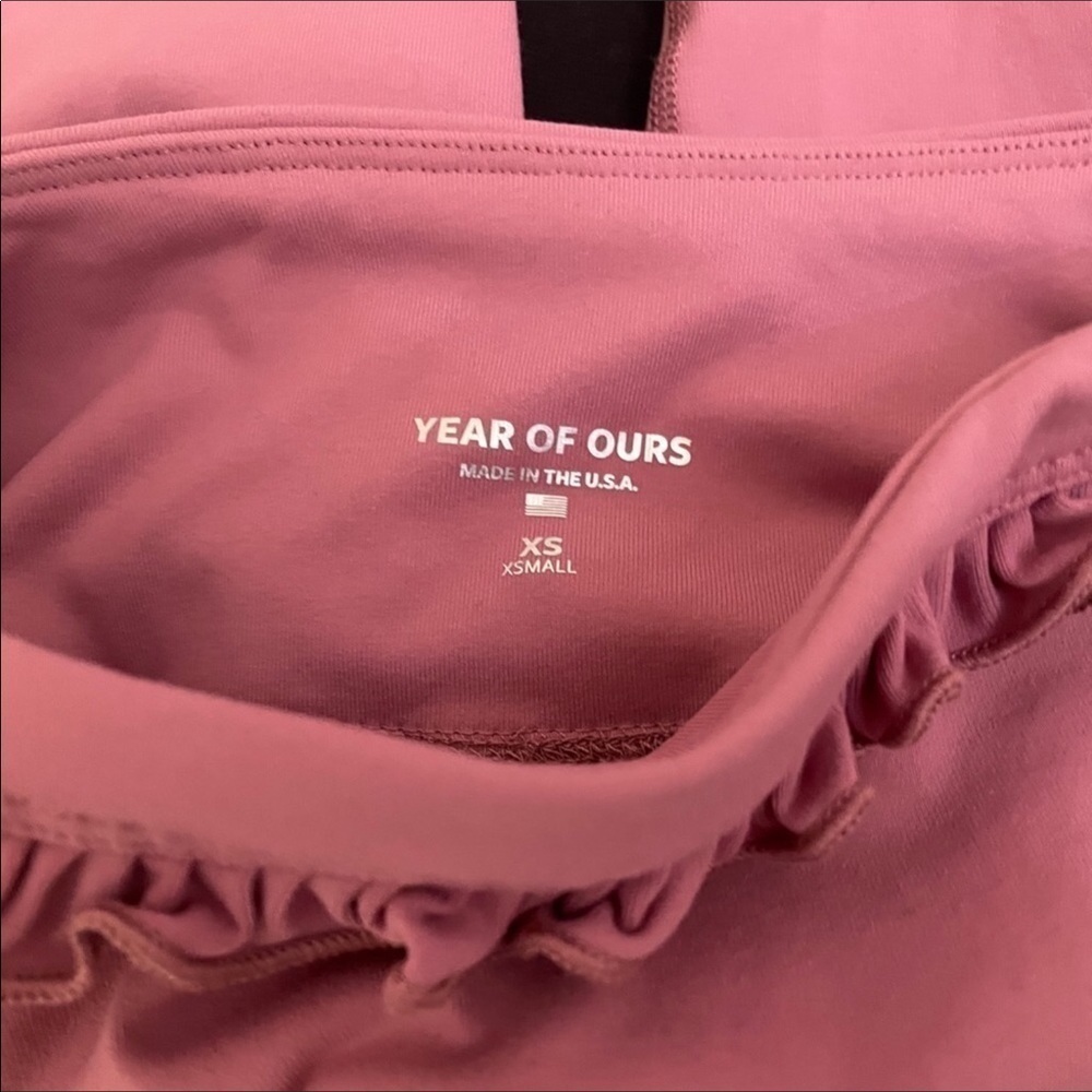 Year of Ours The Samba Ruffle Leggings Rose XS - Picture 6 of 8